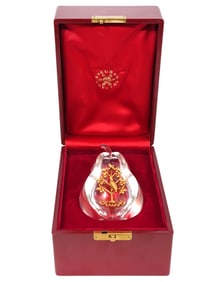 Steuben 'Partridge in a Pear Tree' Glass Sculpture
