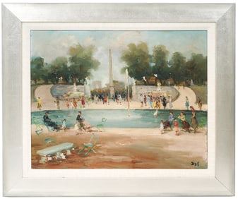 Marcel Dyf 'Tuileries' Garden' Painting