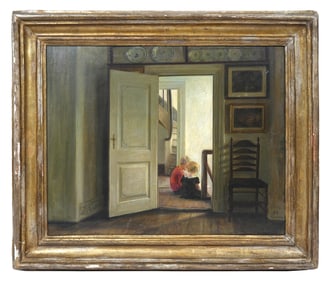Carl Vilhelm Holsoe Painting of an Interior Scene