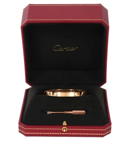 Cartier 4 Diamond Love Bracelet Rose Gold Size 16