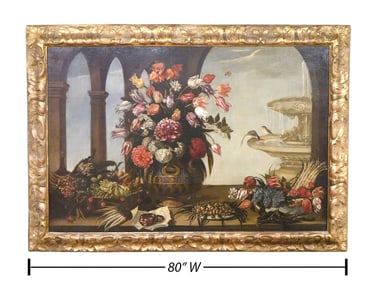 Attr. Giacomo Recco 'Still Life Flowers' Sotheby's