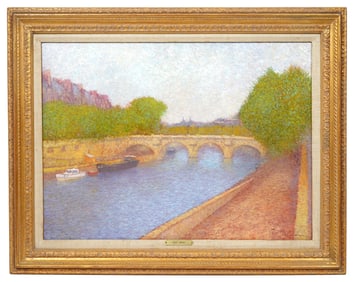 Jean Vollet 'On the Seine' Painting