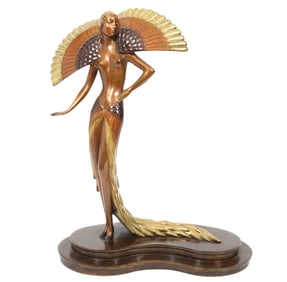 Erte Art Deco 'Ibis' Bronze Sculpture