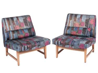 Pair Attrb. Wormley Slipper Lounge Chairs