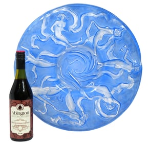 Consolidated Glass Blue Dancing Nymphs Charger