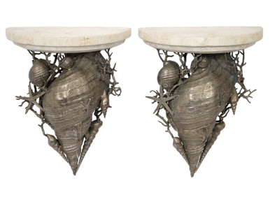 Pr. Maitland-Smith Conch Shell Wall Brackets