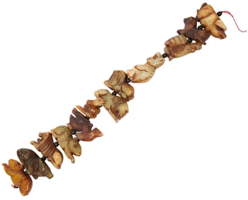 Early Chinese Carved Animal Figure Beads