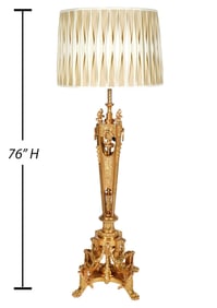 Napoleon III Gilt Bronze Converted Floor Lamp