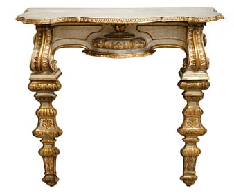 Louis XIV 19th C Carved Gilded Console