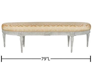 Louis XVI Style 19th C Upholstered Bench