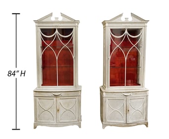 Pr. George III Style Distressed Cabinets