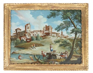 18th C Venetian Verre Eglomise Painting