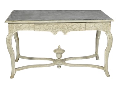 19th Ct. French Provincial Style Table with Faux Marble Top