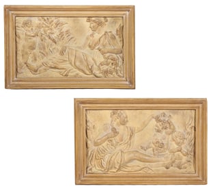 Pr French 19th C Terracotta Wall Plaques