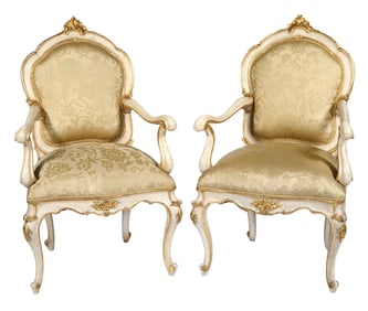 Pr. 18/19th C Italian Chairs Style of Louis XV