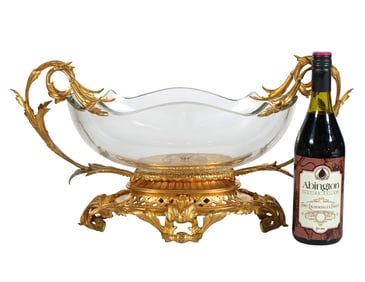 Baccarat Style Crystal and Gilt Bronze Centerpiece