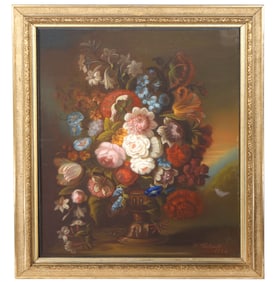 19th C French School Pastel Still Life Painting