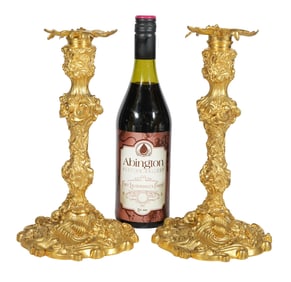 Pr 19th C French Gilt Bronze Candlesticks
