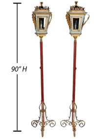 Two 19th C Venetian Style Processional Lamps