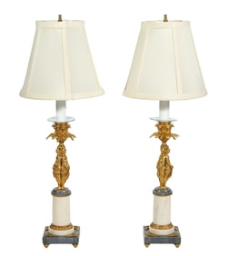 Two 19th C French Neoclassical Table Lamps