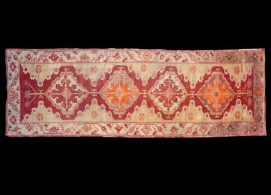 Antique Anatolian Hand Knotted Kirshir Runner
