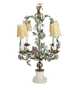 Italian Tole Four Arm Candelabrum