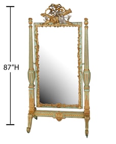 Louis XVI Style 19th C Cheval Mirror