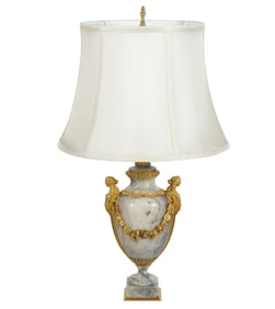 19th C Louis XVI Style Marble Table Lamp