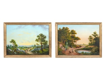 2 Unsigned Landscape Oil Paintings