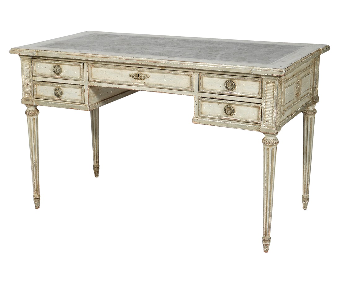 19th Ct French Painted Bureau Plat Writing Table (1 of 10)