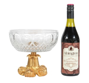Cut Crystal and Dore Bronze Center Bowl