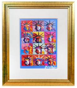 Peter Max Mixed Media Painting 'Liberty & Justice'