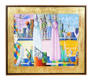 Juan Urbina 'Fiesta en el Circo' Painting