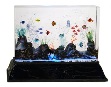 Large Elio Raffaelli Murano Art Glass Aquarium