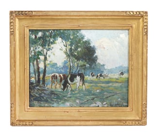 Matilda Browne Painting Cows Grazing