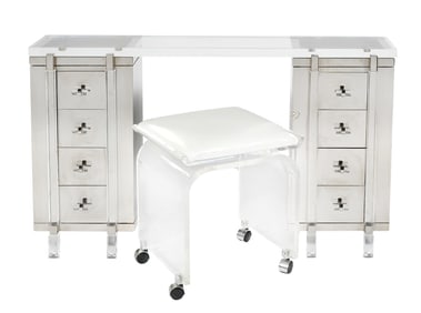 Charles Hollis Jones Lucite and Nickel Vanity
