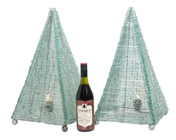 Pyramid Brutalist Lamps Attrb Danny Lane