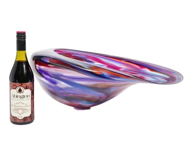David Goldhagen Large Blown Art Glass Dish