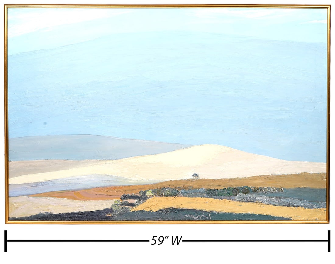 Roger Muhl 'La Montagne de l'Esterch' Painting: Roger Muhl, France (1929-2008). 'La Montagne de l’Esterch' is an impasto oil on canvas painting, signed bottom center and mounted in a gilt wood frame. This painting was purchased directly from the