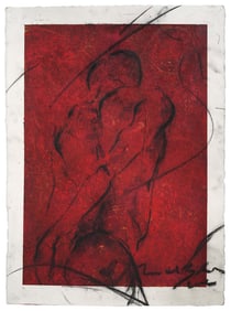 Martin Blank Charcoal and Acrylic Signed Painting