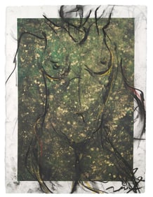 Martin Blank Charcoal and Acrylic Signed Painting