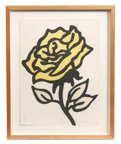 Donald Baechler 'Yellow Rose' Silkscreen