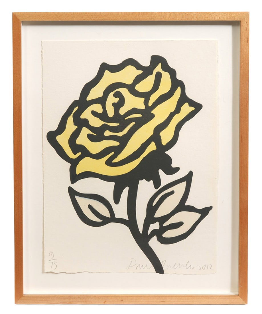 Donald Baechler 'Yellow Rose' Silkscreen (1 of 5)