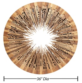 James McNabb 'City Wheel' Wood Sculpture