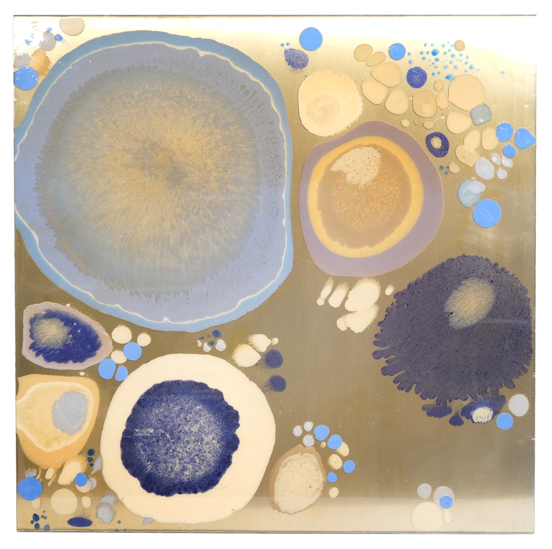 Klari Reis 'Infliximab' Painting: Klari Reis, American (Born 1977). Reis creates mixed media in colors to evoke microcosmic biomorphic forms in different mediums. She pigments the plastic with powders, oils, acrylics and industrial dy
