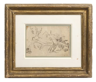 Paul Gauguin 'Paysage Aux Meules, Arles' Drawing