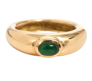 Chaumet Cabochon Emerald & 14K YG Ring