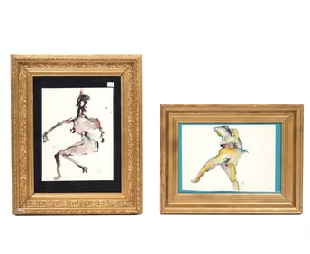 Martin Sumers Two Mixed Media Paintings