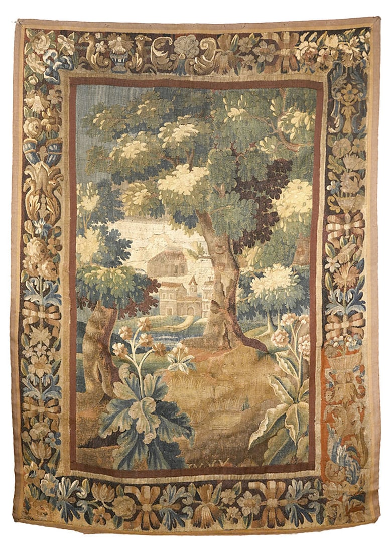 18/19th Ct. Flemish Verdue Hand Woven Tapestry (1 of 8)