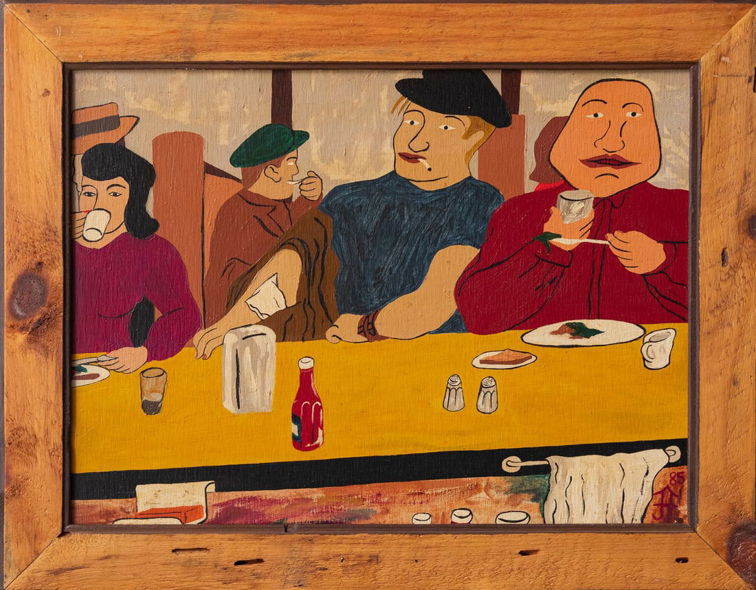 Frank Diaz Escalet 'Lunch Time' Acrylic Painting (1 of 8)